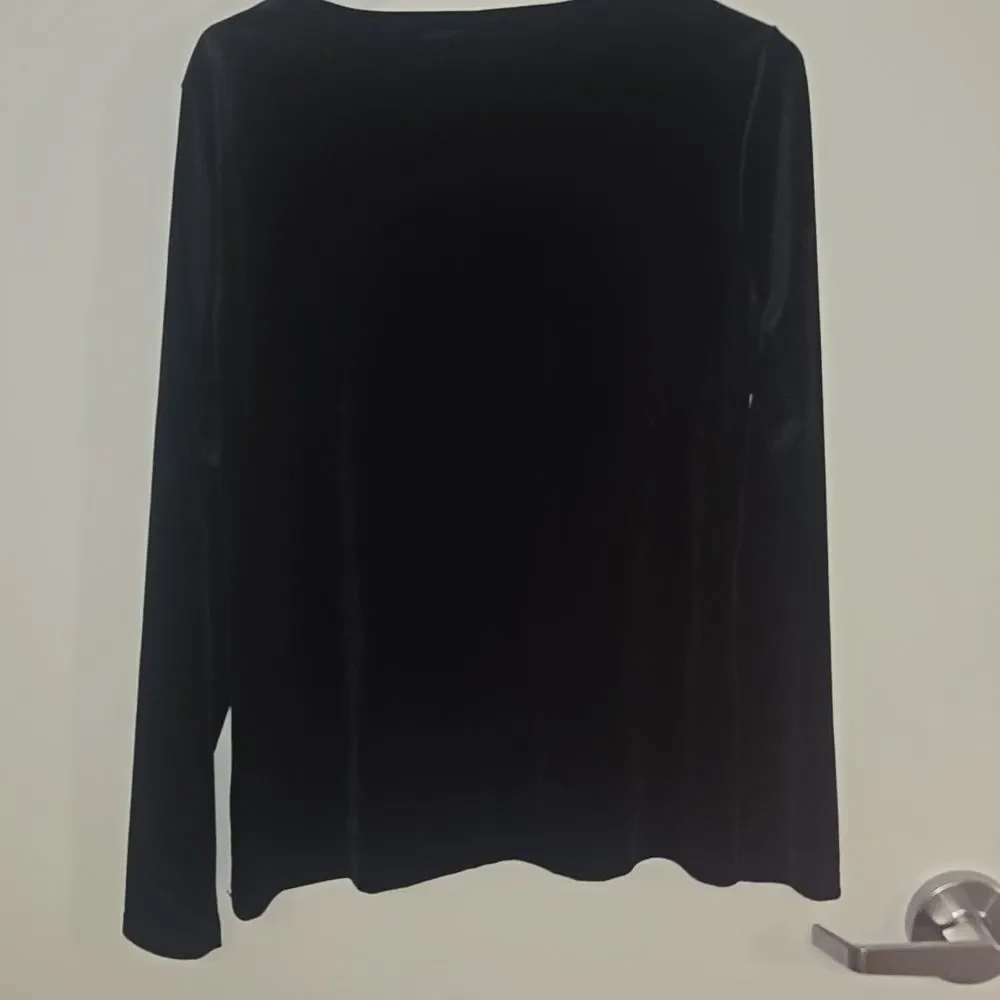 Boston Proper Velvet Crystal V Neck - Picture 4 of 6